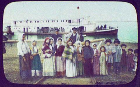 Russian Children in Front of a Steamer in the Ussuri River, October 12, 1895