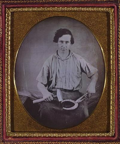 "Occupational Portrait of a Blacksmith," between 1850 and 1860