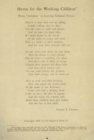 "Hymn for the Working Children," ca. 1913
