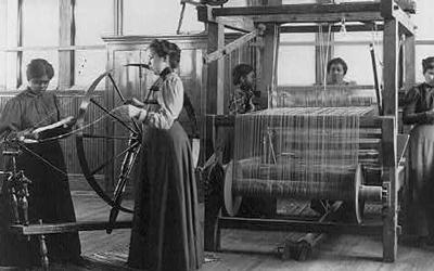 African-American Women Weaving Rug at Hampton Institute in Virginia, 1899