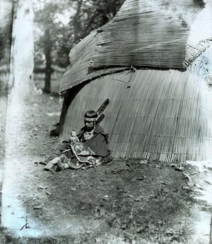 Meskwaki Girl and Her Doll, 1925