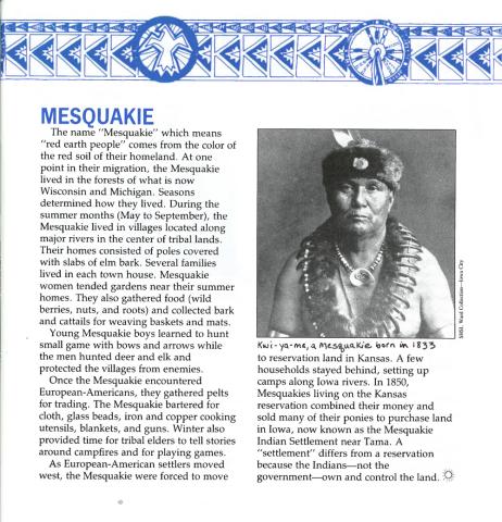 "Mesquakie" Essay from The Goldfinch, February 1992