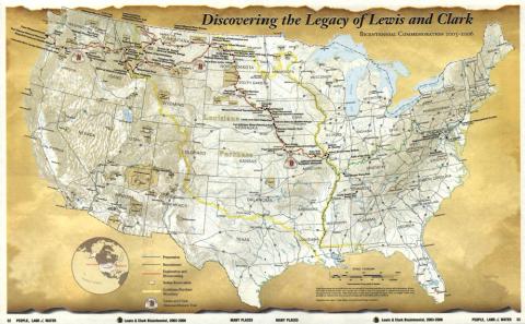 Map of Lewis and Clark’s Expedition with Native American Tribes Labeled