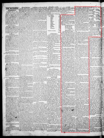 This newspaper article was the minutes of the Whig party meeting in Des Moines County, Iowa Territory in 1840.