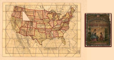 This is a jigsaw puzzle of the United States that is referred to as a dissected map.