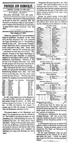 Article about the steamboat industry in 1856. 