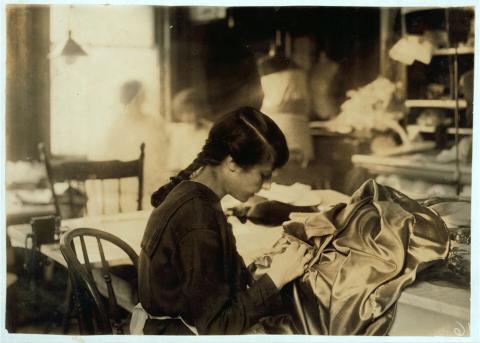 Dressmaker Angelina Guinzali in Boston, Massachusetts, January 25, 1917