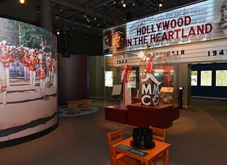 A wide shot of the Hollywood in the Heartland exhibit
