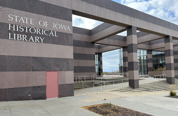 Exterior view of the Research Center entrance from Grand Avenue