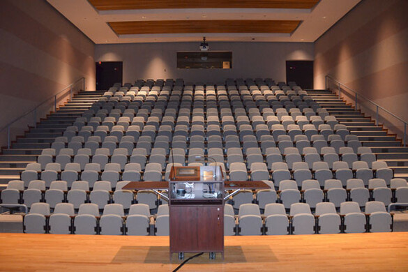 State Historical Building auditorium view from the stage.