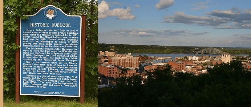 State historical marker example, in Dubuque