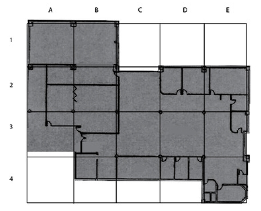 A sample location grid for collection salvage
