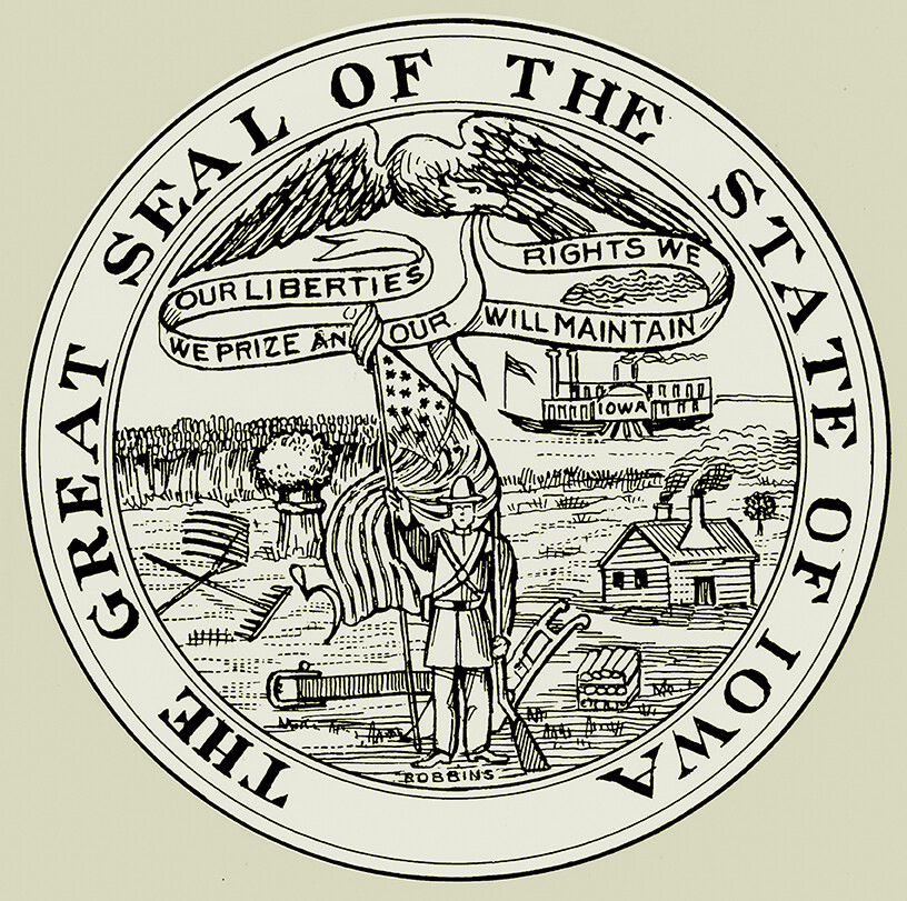 The Great Seal of the State of Iowa.