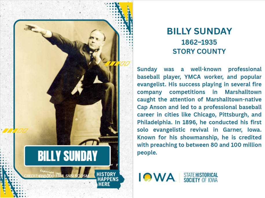 Billy Sunday, Portrait and Biography