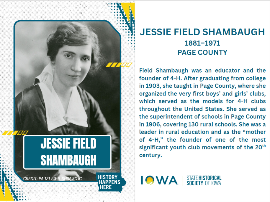 Jessie Field Shambaugh, Portrait and Biography