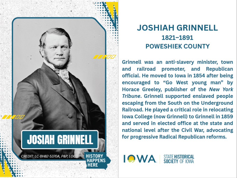 Josiah Grinnell, Portrait and Bio