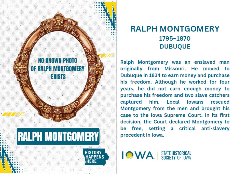 Ralph Montgomery, Empty Frame describing lack of portrait and Bio